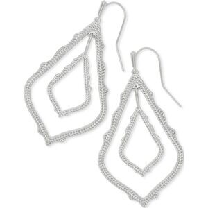 Kendra Scott Simon Teardrop Earrings Double Drop Dangle Pierced Silver